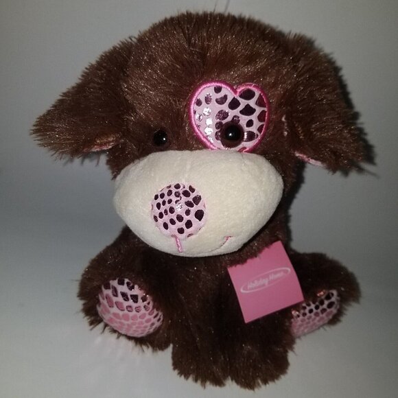 Brown Pink Puppy Dog Plush 11" Inter-American Holiday Home w/TAG Valentine's Day - Picture 1 of 10